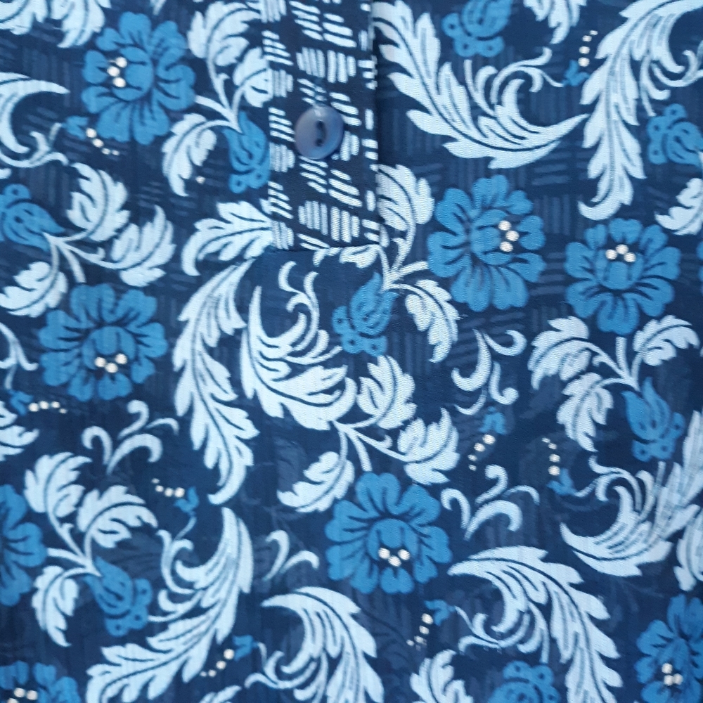 New Directions Blue Sheer Tunic Top Size Medium - Picture 4 of 7